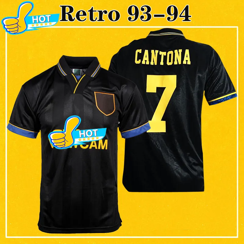 Retro Camisas de futebol Homem 1993 1994 Utd United Season # 7 Cantona # 11 Giggs Manchester Retro 93 94 Camisa de Futebol