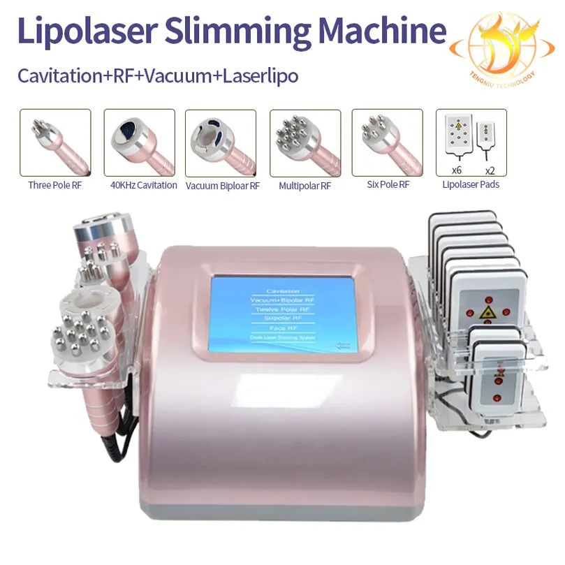 Diodo Profissional Lipo a laser Slimming Machine Venda Radiotency Skin Apertening para cavitação em casa RF A vácuo para perda de peso Dispositivo