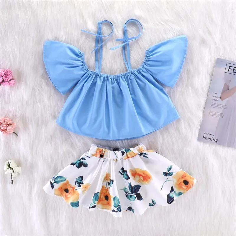 Two Pieces Suit Baby Clothing Camisole Jacket Lemon Kids Printing Short Skirt Woman Clothes Sets Summer 24ty K2