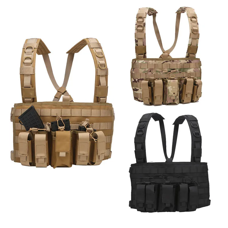 Kamouflage Combat Assault Chest Rig Tactical Molle Vest Outdoor Sports Airsoft Gear Molle Pouch Bag Carrier No06-038