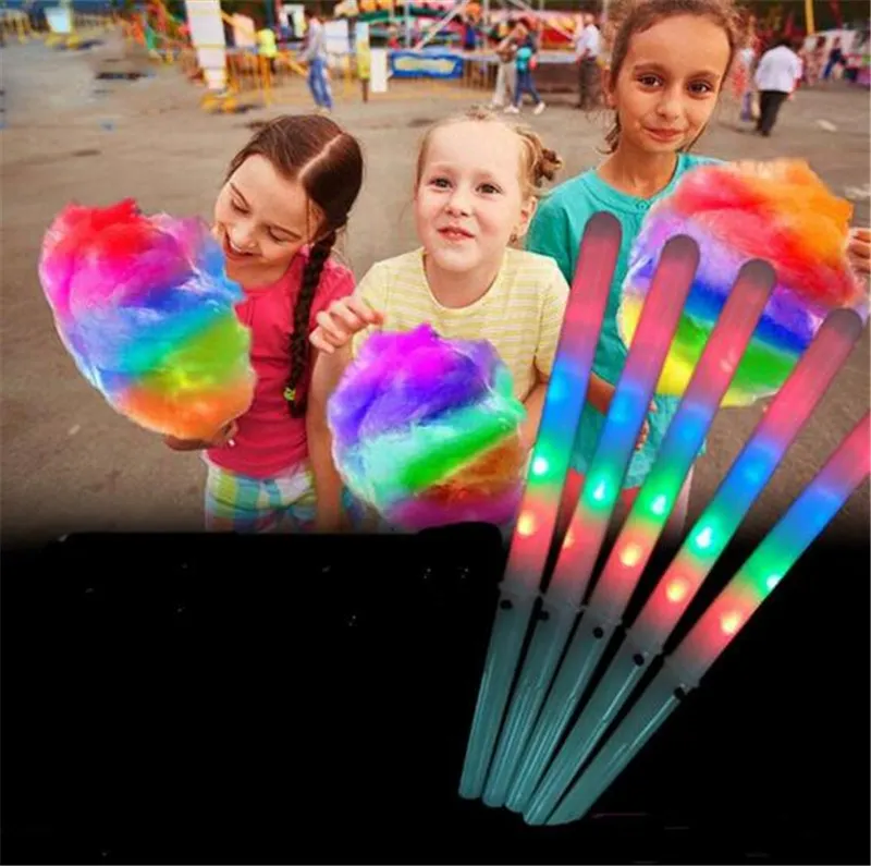 100-Pack LED Cotton Candy Cones - Glowing Party Sticks For Events & Celebrations