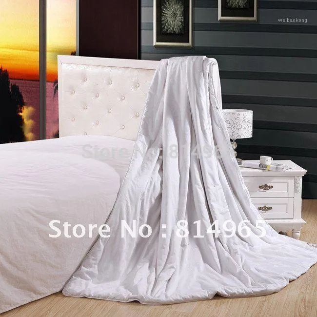 Ensembles d'édredons blancs faits à la main de qualité supérieure 100 % soie de mûrier rempli d'hiver 600 g/m² couette couette King240 x 210 cm ou faire n'importe quelle taille1