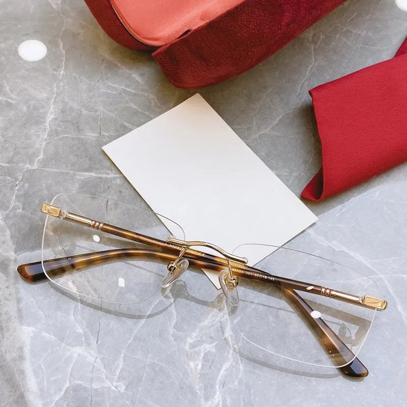 Small Frame Rectangle Goggles New Arrival 0867O Goggles Frame: Small Rectangular Rimless Unisex ...