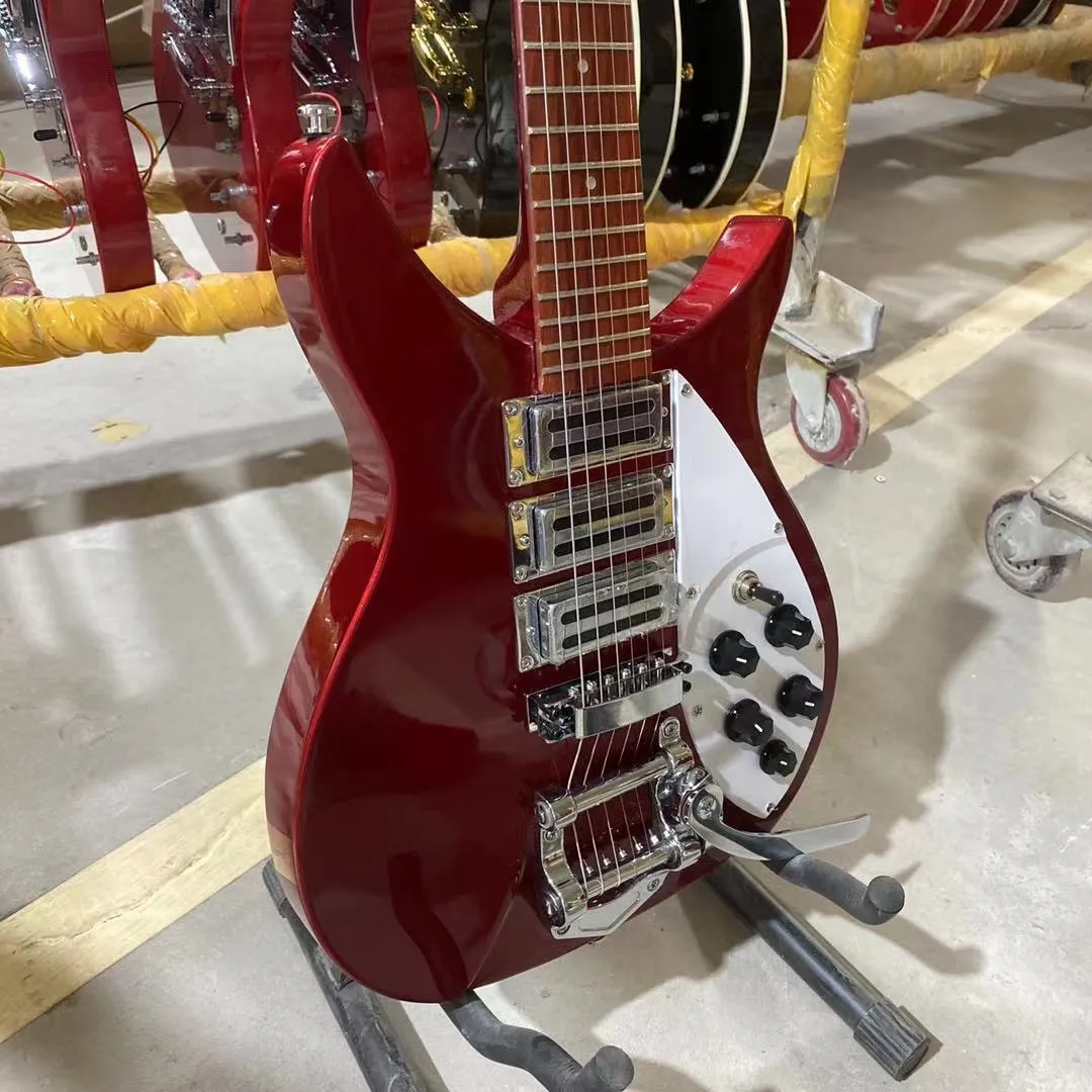 Chitarra elettrica Custom Richen 325 con ponte Super Tremolos System Colore rosso metallizzato