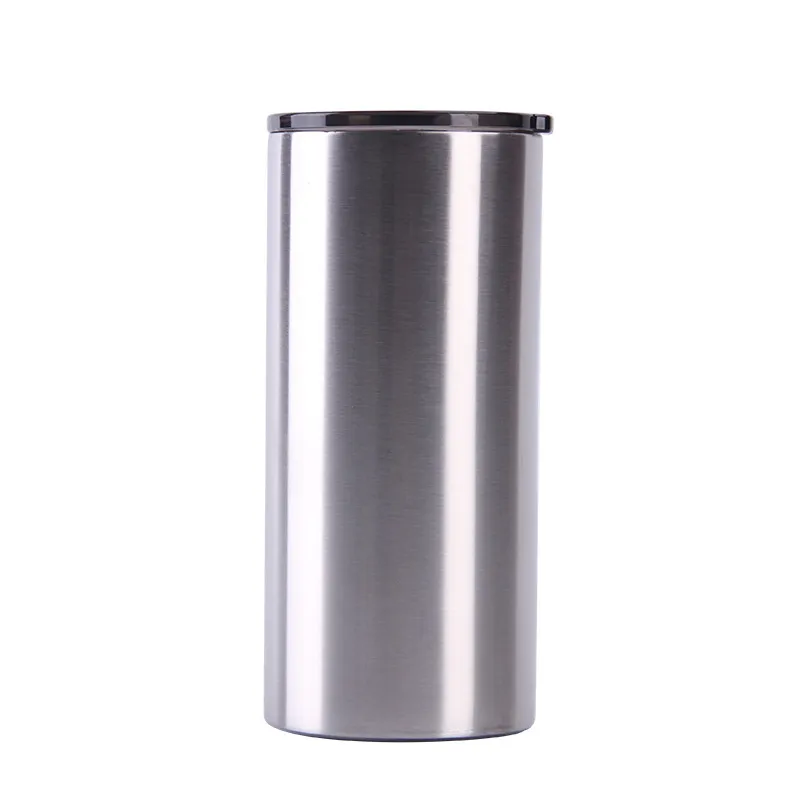 22oz Skinny Tumbler Rostfritt Stål Straight Tumbler Med Lock Fett Tumblers Dubbel Vägg Isolering Vakuum Vatten Kopp Kaffe Kopp Muggar