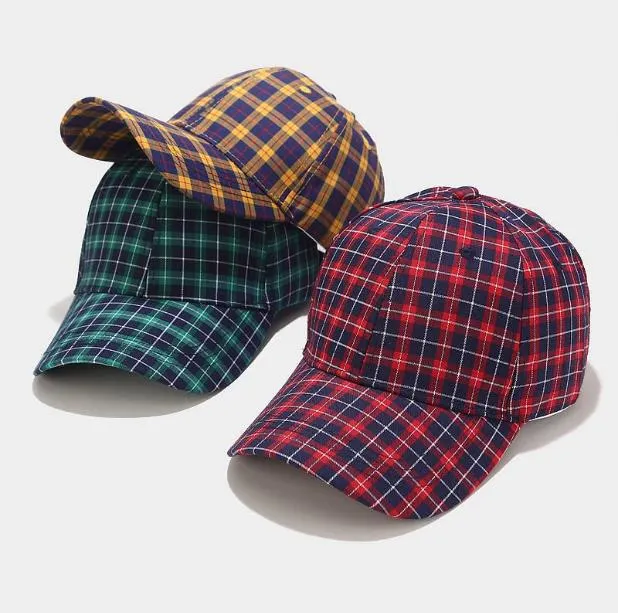 Fashion Plaid Baseball Caps Mężczyźni Kobiety Streetwear Snapback Hip Hop Kapelusz Trucker Plaid Baseball Czapki Party Kapelusze