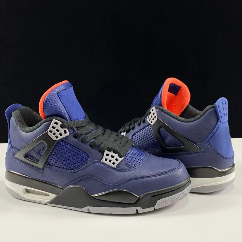 Genuine designer Shoes basketball 4S OG Black blue outdoor sports training running sneakers CQ9597-401 with NOt original box
