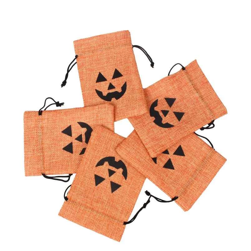 Halloween cadeauzak Jute Burlap Jewellry Packing Pouches Chirstmas Party Decor Bags Candy Sachet Can Customi Jllpsw