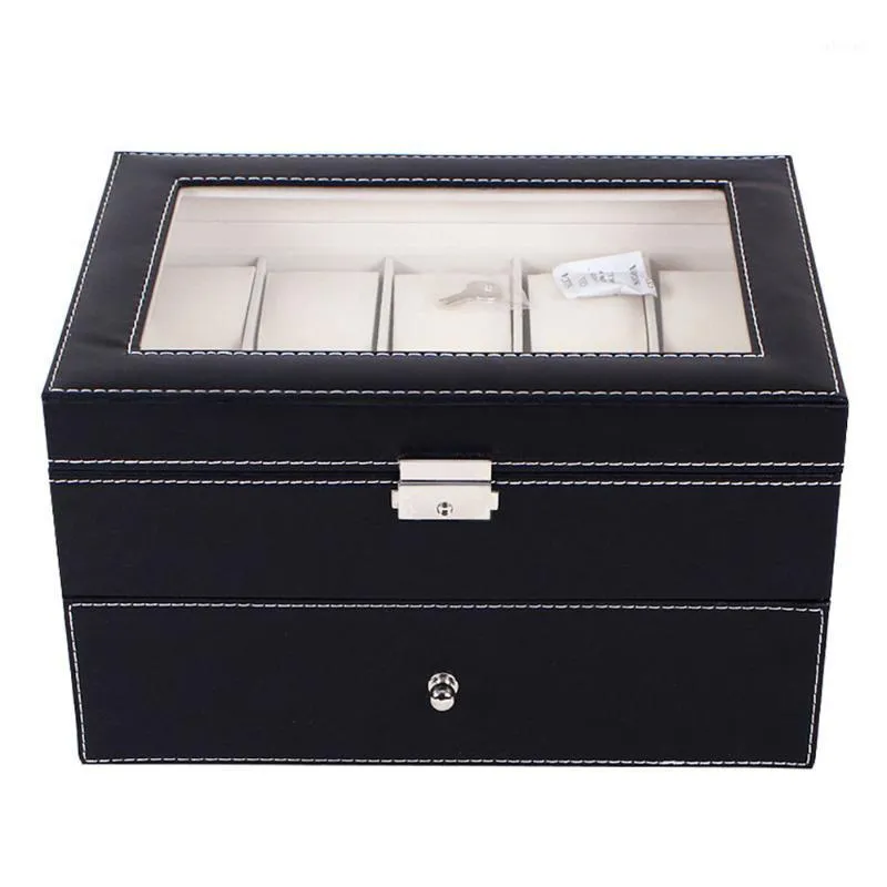 20 grades PU couro relógio caixa caixa profissional organizador para relógios relógios jóias caixas de armazenamento caso exibido1