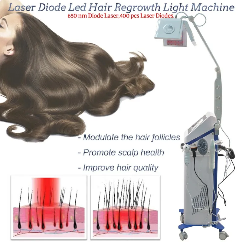 5 i 1 Hair Growth Machine 650nm Diod Laser Anti-Hair Removal Behandling Hår Regrowth Lazer Skönhetsutrustning