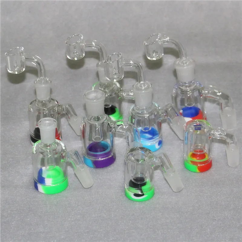 Smoking Glass Ash Catcher con bangers al quarzo da 4 mm 14 mm 18 mm di spessore Pyrex Clear Heady Bong ciotole nettare di silicone