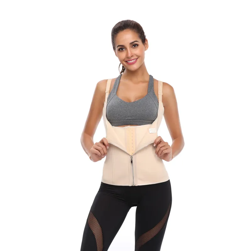 Waist Trimmer Corset Neoprene Fabric 6 Steel Bones Zipper + Hook Double Closure Fixed Slimming Body Shapers Abdomen Tummy Shapewear DHL Free