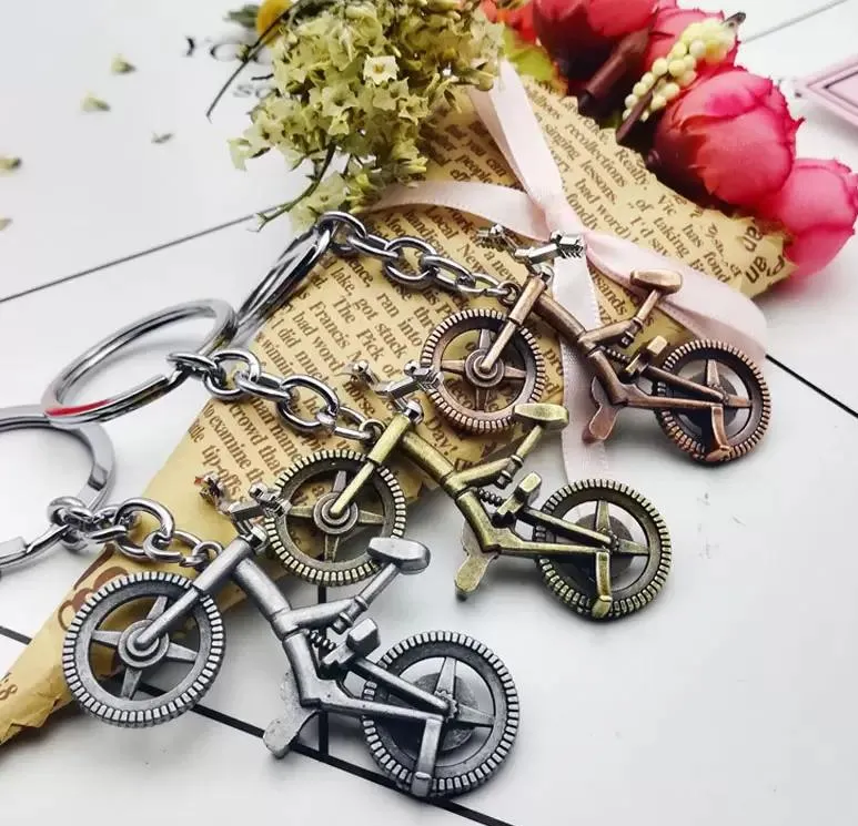 Porte-clés en forme de vélo rétro en alliage de zinc Porte-clés de vélo en métal pour cadeaux de sport Faveur de fête de mariage