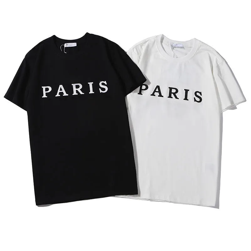 2022 الصيف رجل و إمرأة تي شيرت أزياء العلامة التجارية قصيرة الأكمام باريس عارضة فضفاض القطن قميص مصمم تي شيرت