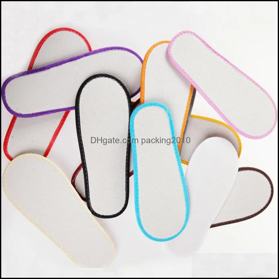 Hotel Disposable Slippers SPA Anti-slip Disposable Slippers Home Guest Shoes Multi-colors Breathable with OPP Package VT0606