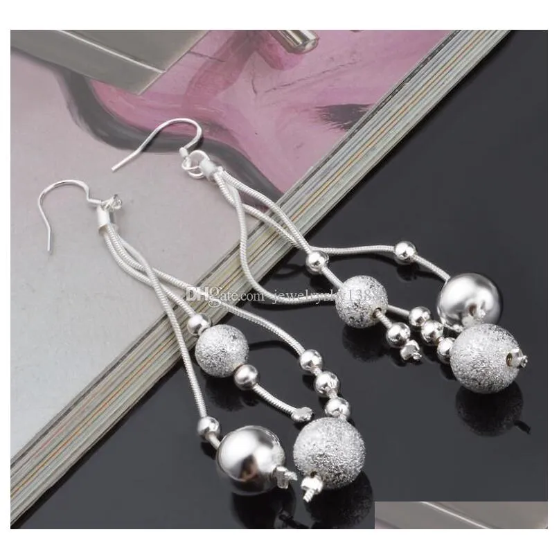 fashion women jewelry sets 925 silver plated tassel pendant earrings & necklace set valentine`s day gift wedding statement jewelry