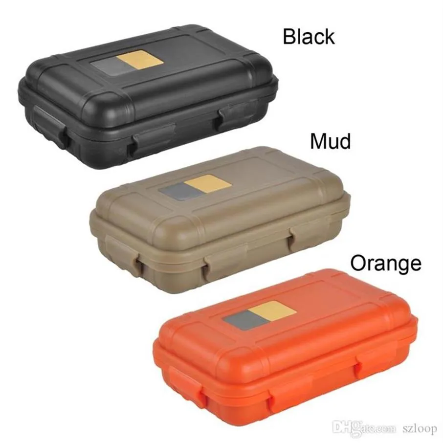 Gadgets ao ar livre à prova de choque impermeável caixa selada ferramentas de armazenamento de sobrevivência selvagem caixa de armazenamento289u260h