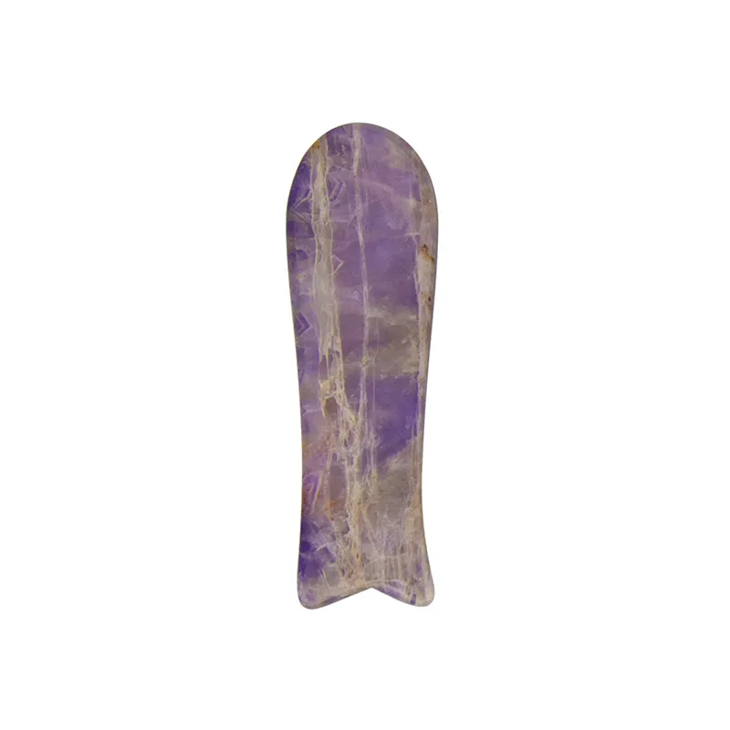 Natural Amethyst Jade Stone Guasha Tool Fish Shaped Gua sha Jade Anti-Aging Scraping Massage Facial Board