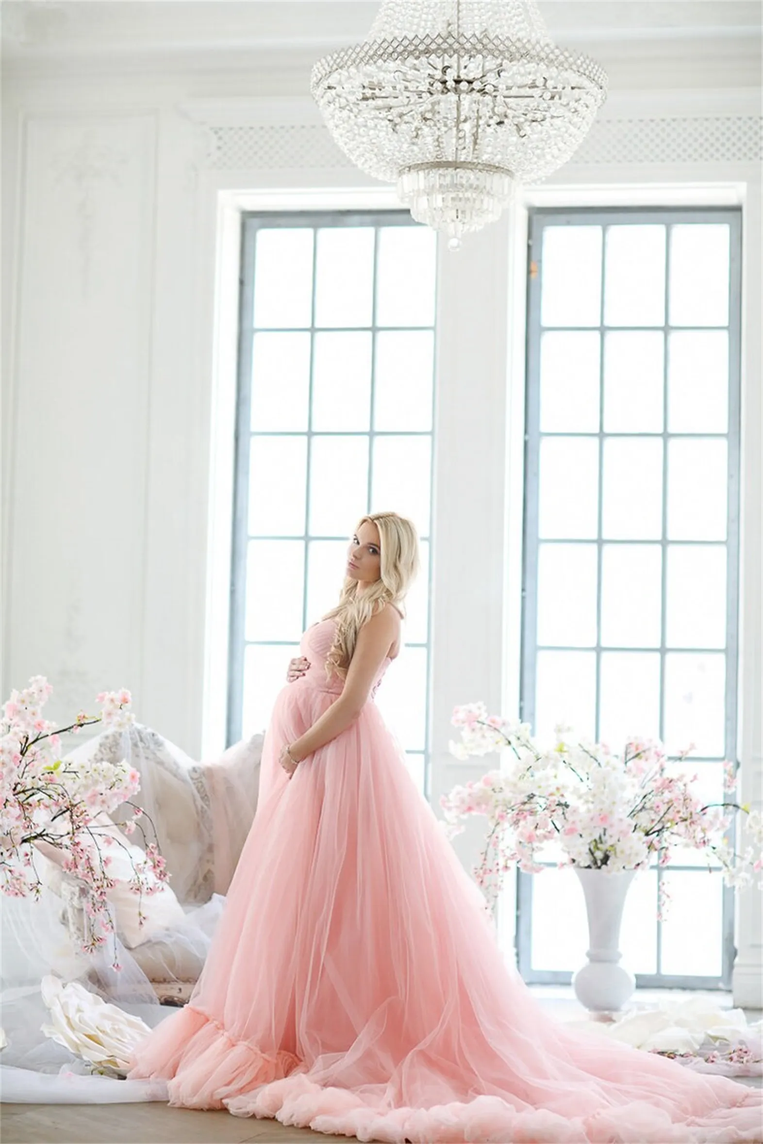 pink elegant maternity dress Freya | Mini Dress | Honeycomb Plaid - Boho Relaxed Fit Billow Sleeve Gauze Cotton main image 0