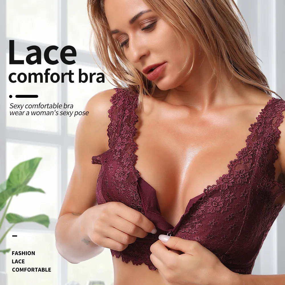 Wireless Bra, Sexy Lady Gathering Brassiere Adjustment Comfortable  Underwear Women Lace