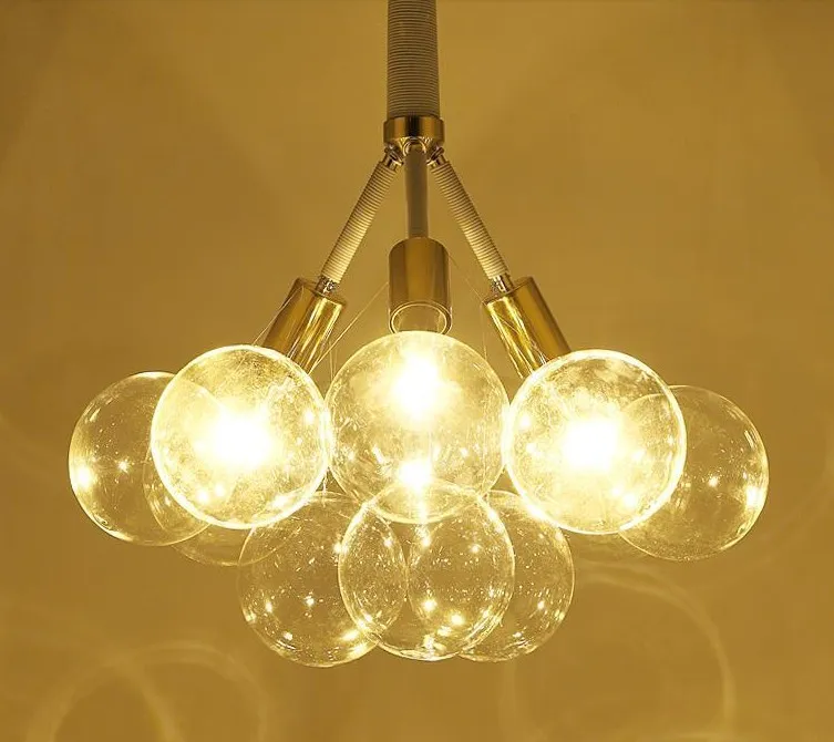 Modern Glass Balls LED Pendant Chandelier Light For Living Dining Study Room Home Deco Hanging Chandelier Lamp Fixture