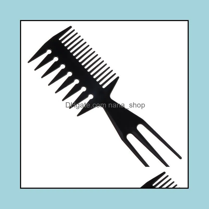 professional double side tooth combs fish bone shape barber hair dyeing cutting coloring brush man hairstyling tool
