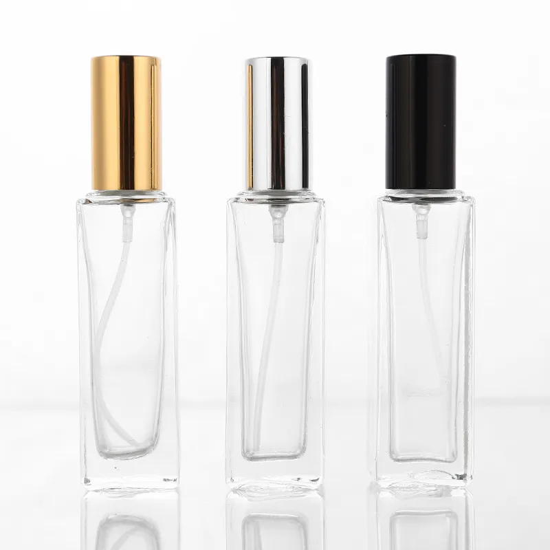 10st / parti 20ml Clear Glass Tom Parfymflaskor Atomizer Spray Refillerbar flaska Doftväska med resorstorlek