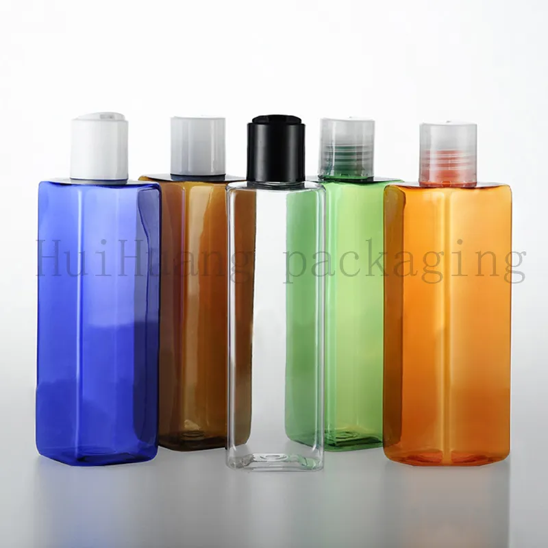 toptan 30pcs kare plastik losyon şişe, 250ml PET sıvı ilaç kabı, berrak kozmetik şişeleri boş 250 mL