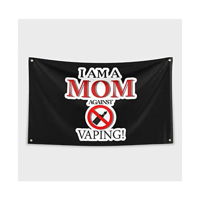 Mom's Against Vaping 3x5ft Polyester Flag - Indoor/Outdoor Hanging, Brass Grommets, Free Shipping!
