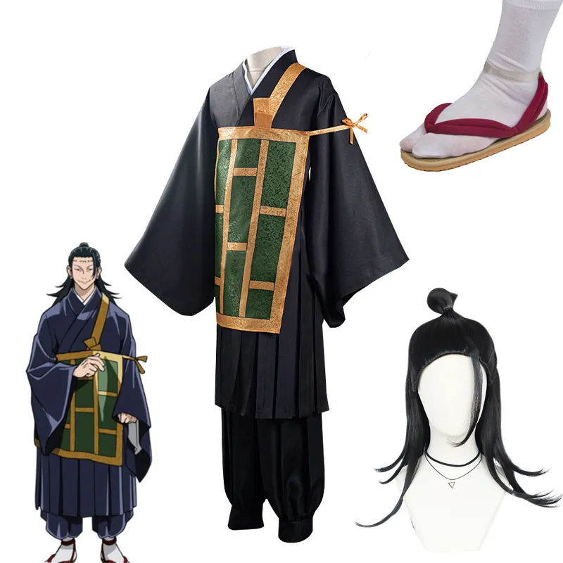 Jujutsu Kaisen Getou Suguru Costume Kasaya Pants Kimono Socks per uomini di Halloween da donna