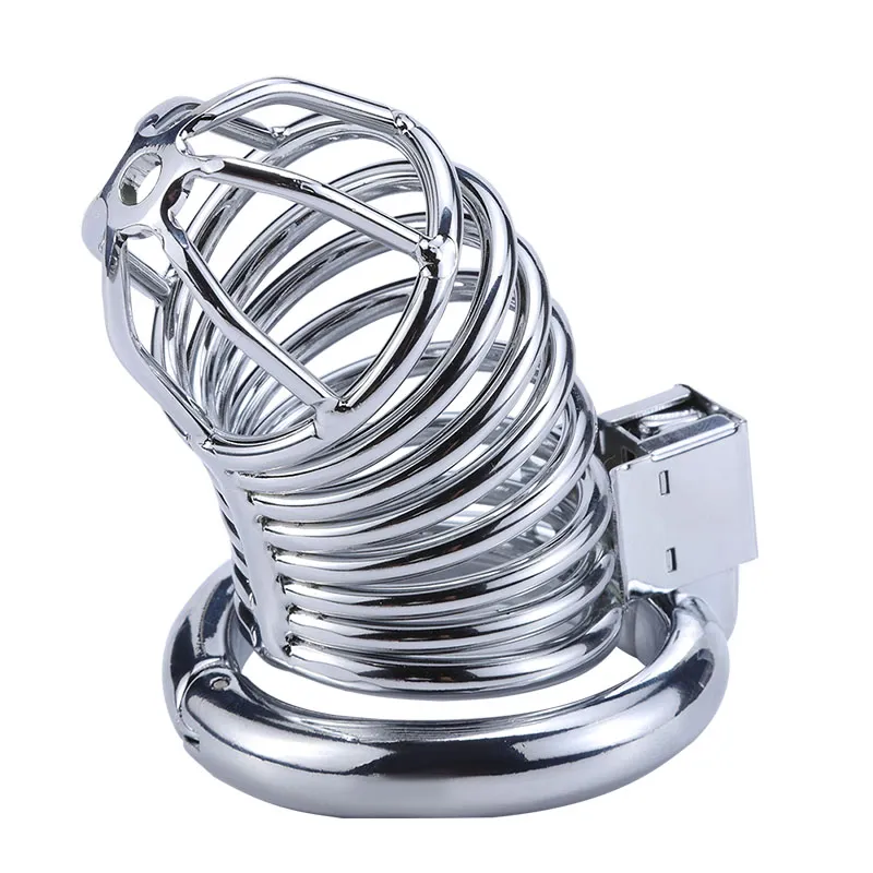 Male Stainless Steel Cock Cage Penis Ring Chastity Device with New Stealth Lock Adult Bondage Belt Sex Toy Products