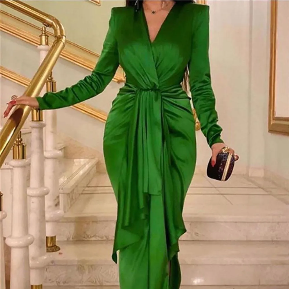 green emerald velvet dress Norma Kamali-Reverse Obie Dresses Green-Dresses main image 1