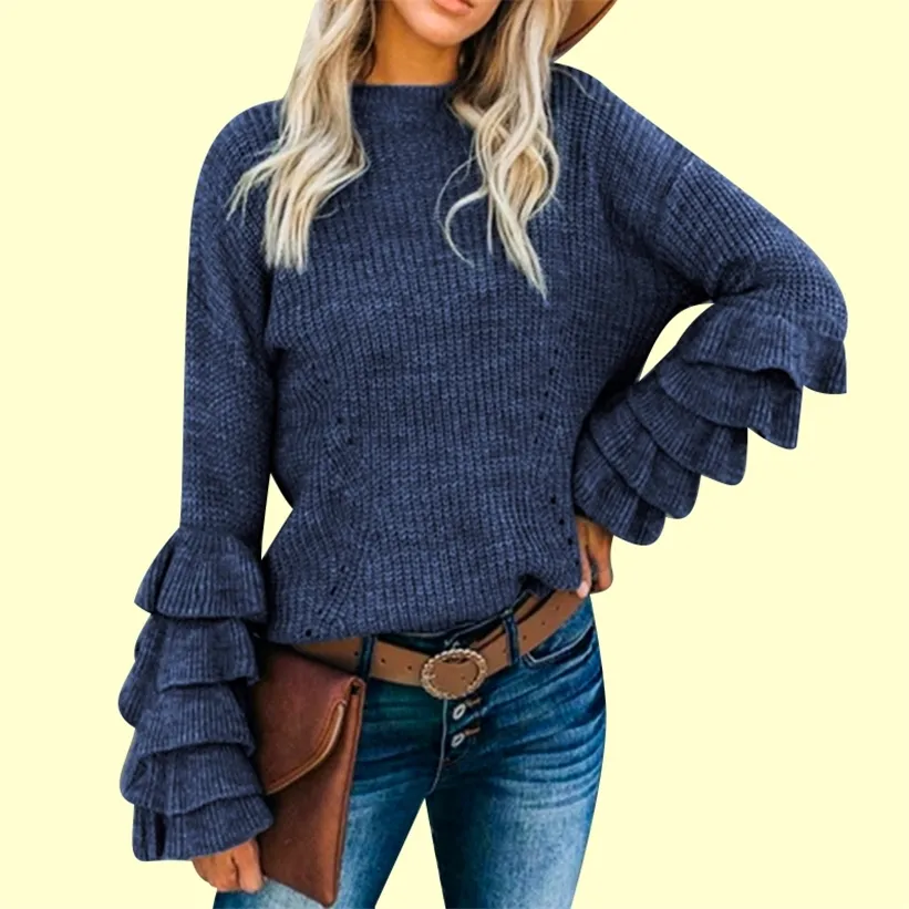 Chandails d'hiver pour femmes dames chandail recadrée tricoté nouveaux chandails Vintage pour femmes fille femme pull hauts 201223