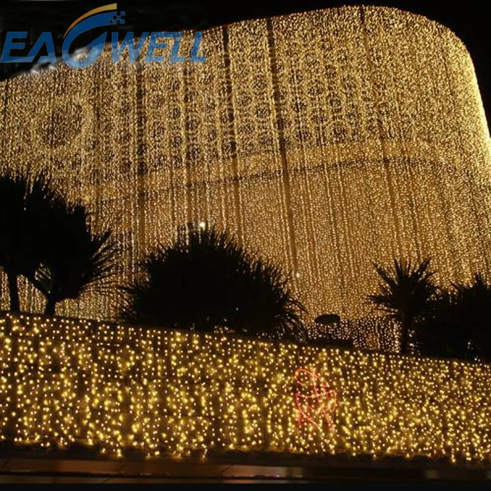 3-30M Cortina de Navidad Carámbano LED Cadena de luces EE. UU. Enchufe de la UE Interior Fiesta de Navidad al aire libre Jardín Etapa Guirnalda Hada Luz decorativa 201203