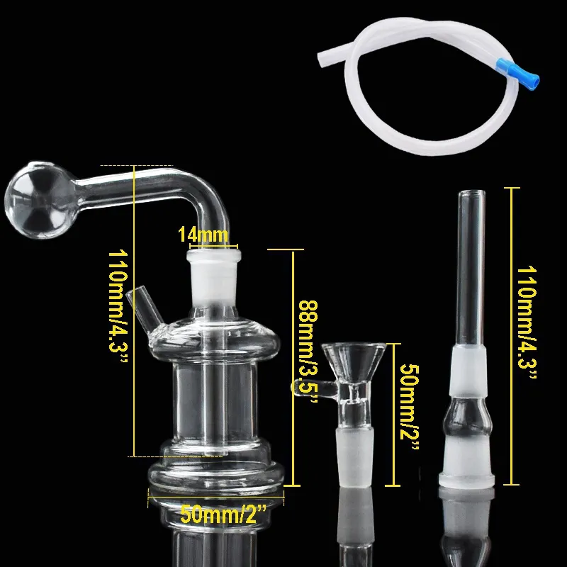 Narghilè in vetro da 10mm 14mm DUE UTILIZZI Pipa da fumo Piccolo Bong Fumo Shisha Tubi di vetro usa e getta Bruciatore a nafta Accessori per vaschette per tabacco Raccoglicenere Percolatore Gorgogliatore NUOVO