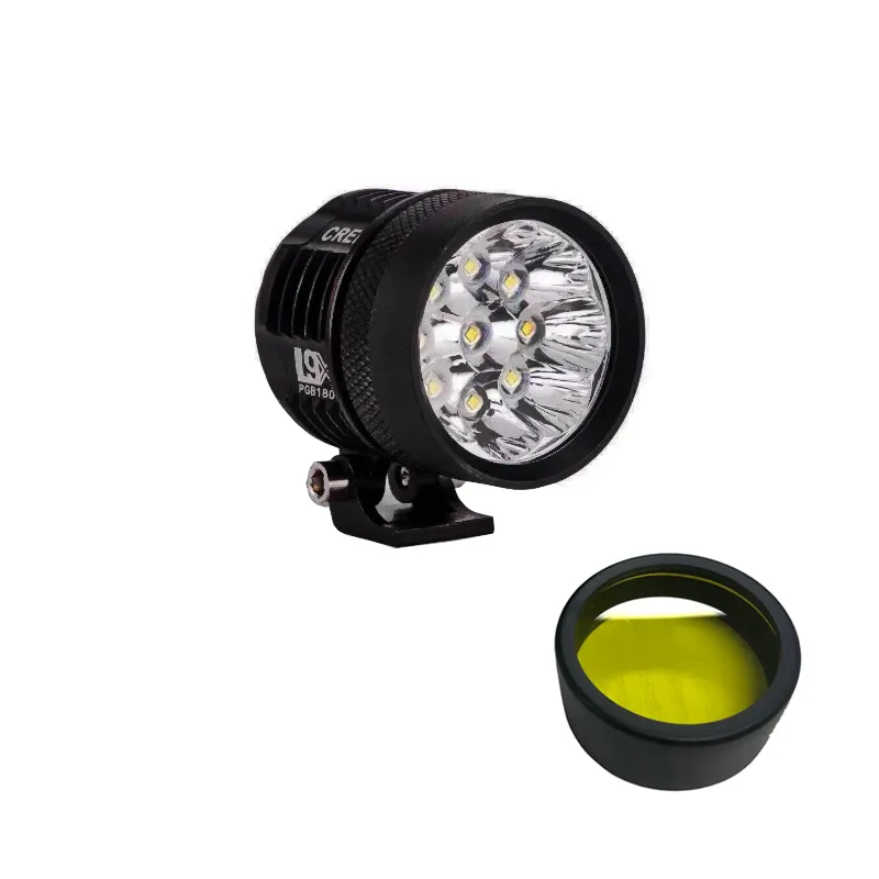 Feu antibrouillard Led L9X pour moto, éclairage automatique, lentille jaune 90W, ampoule de vélo et de voiture avec étanchéité IP68 et support universel