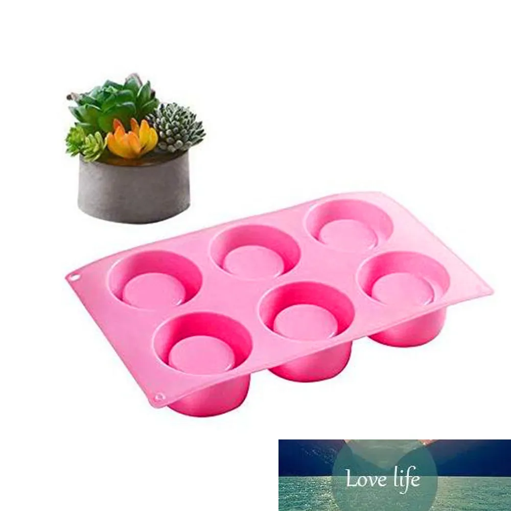 6 fori Stampi in silicone per calcestruzzo Vaso di fiori Stampo in cemento Fioriera Pianta grassa Gesso Vaso di fiori Supporto Decorazioni per la casa Stampo in argilla fai da te