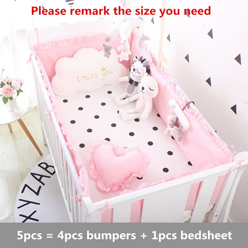 Princess Pink Cotton Crib Bumper Set For Newborns Washable Cot Bed Linen With 4 Bumpers And 1 Sheet 201685 From Huoxingerhao 43.96 DHgate.Com