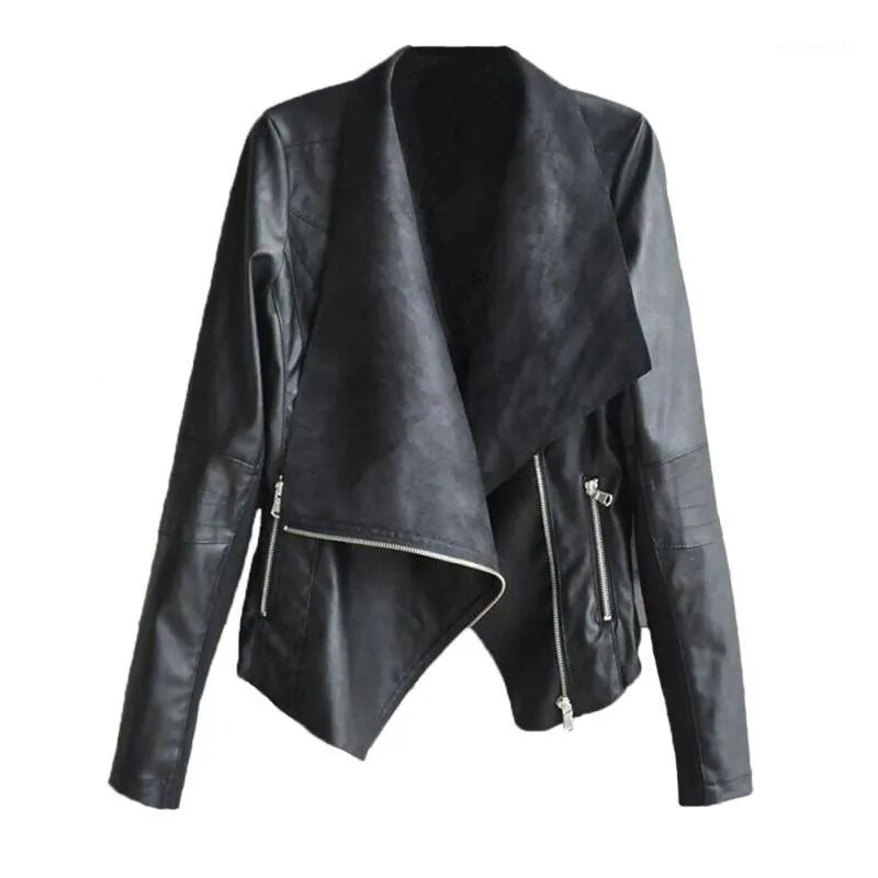 Women's Jackets Wholesale- Woman Winter Coats And 2021 Arrival Euro Style Casual Zipper PU Leather Jacket 4XL Bomber Jacket1