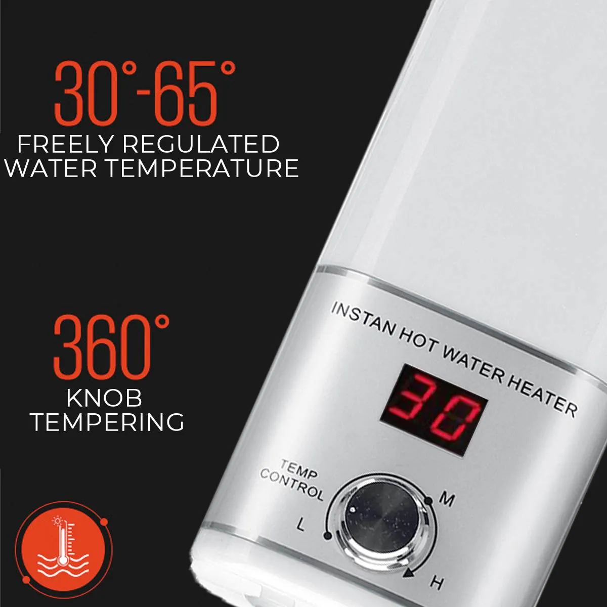 Mini calentador de agua instantáneo eléctrico de 220V, 5500 W, con cal