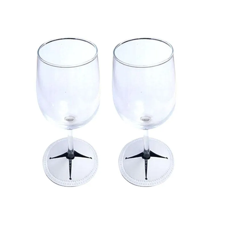 Drinkware Gift Sublimation Blank White Double Layer Wine Glass Coaster Neoprene Table Coasters Goblet Base Protector For Cups Party Bar Table Decor Accessories