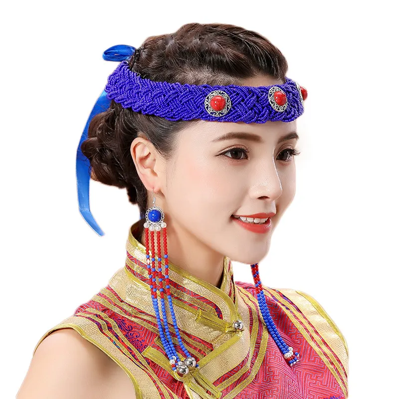 Retro Ethnic style Bridal wedding Headdress princess cosplay Costume Hair Accessories Elegant Coronet stage dance headwear