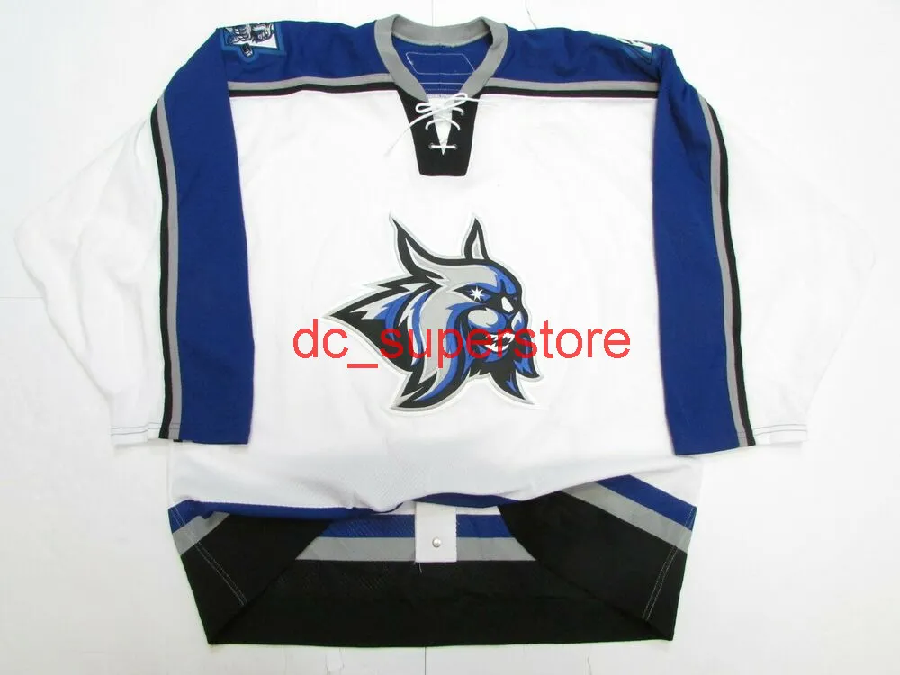 Stitched Custom Augusta Lynx Echl White Hockey Jersey Lägg till några namnnummer Mens Barn Jersey XS-5XL