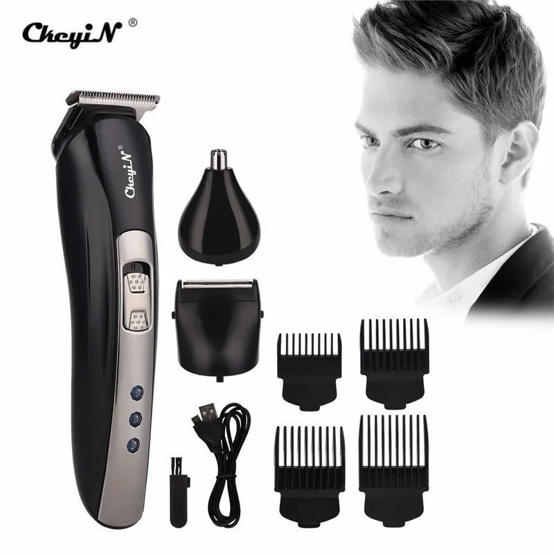 Hair Clippers 3 i 1 Electric Clipper Trådlös Män Öron Näsa Trimmer Uppladdningsbar Skägg Rakare Razor Professionell Grooming Kit 311