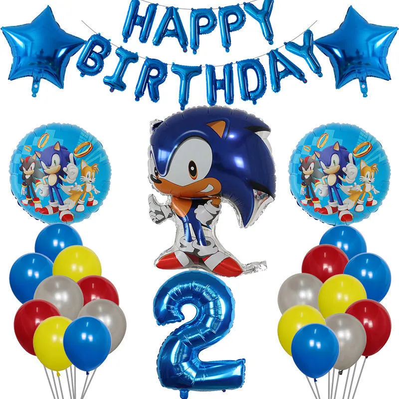 Sonic 8 Ans Anniversaire Décoration, Sonic Anniversaire Ballon