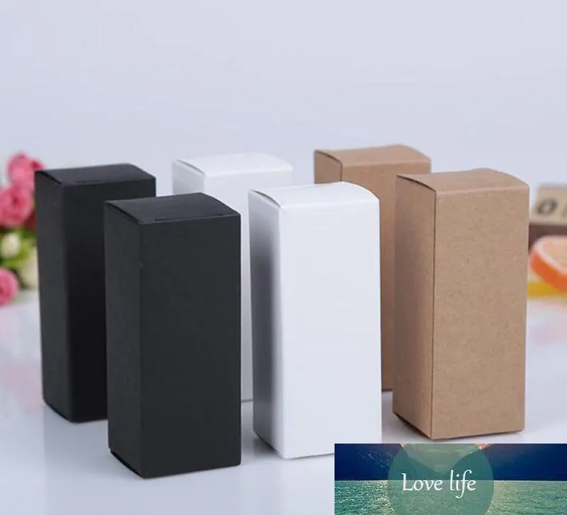 10 boyutu Siyah beyaz Kraft Kağıt karton kutu Ruj Kozmetik Parfüm Şişesi Kraft Kağıt Kutu Esansiyel Yağ Kutusu Packaging