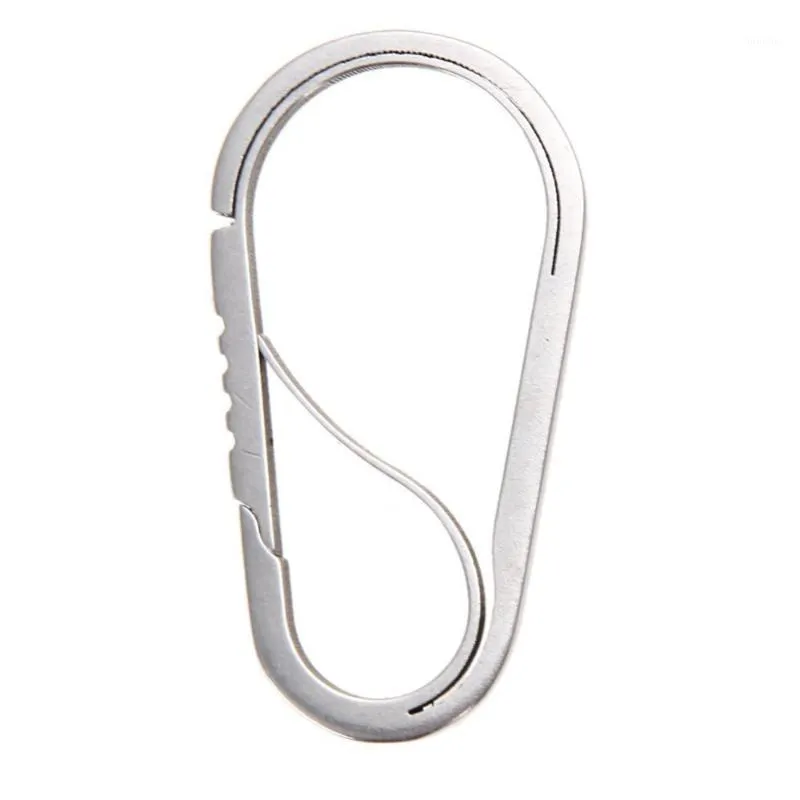 Outdoor Gadgets Partihandel Polerat Rostfritt Stål Key Ring Carabiner Krok Spänne Stöldbälte Klämma Keychain Bottle Opener Camp Equipment