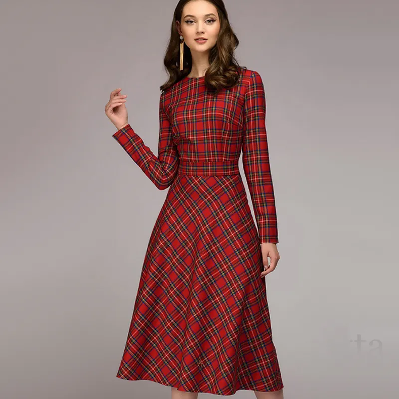 womens red and green plaid dress New Traditions Green Plaid Mini Dress main image 0