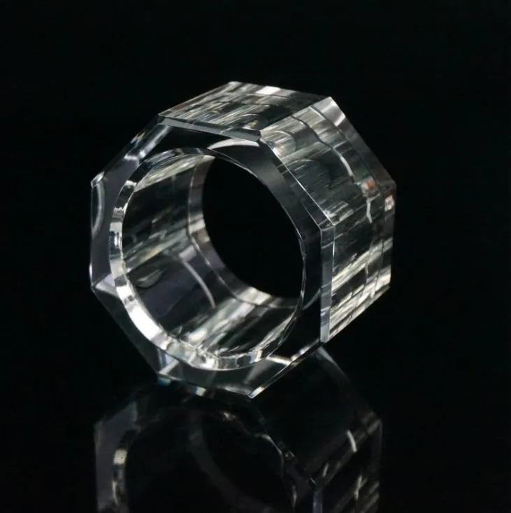 Acrylic Octagon Napkin Rings Transparent Decorative Napkin Buckle For Wedding Banquet Party Dinner Table
