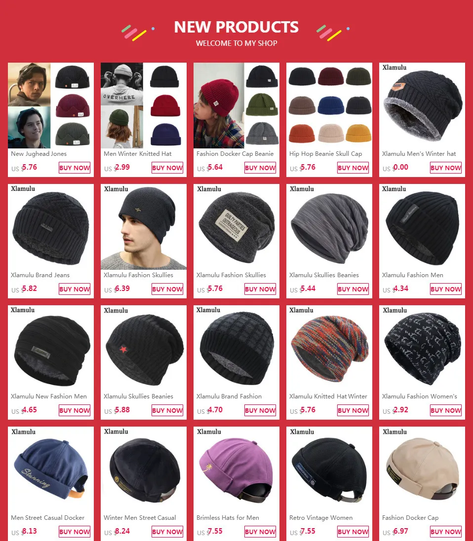 Vintage Black Docker Sailor Biker beanie caps for men for
